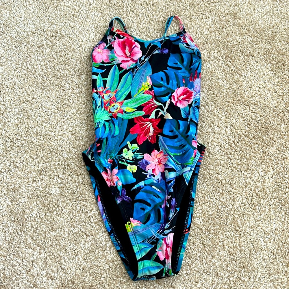 Jolyn black floral print jackson onesie